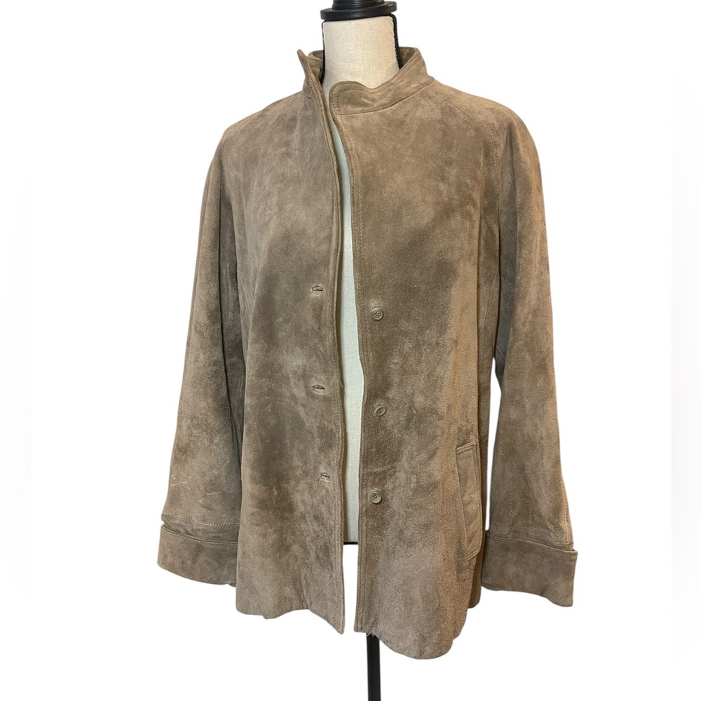 Vintage western boho 90’s suede leather jacket tan medium